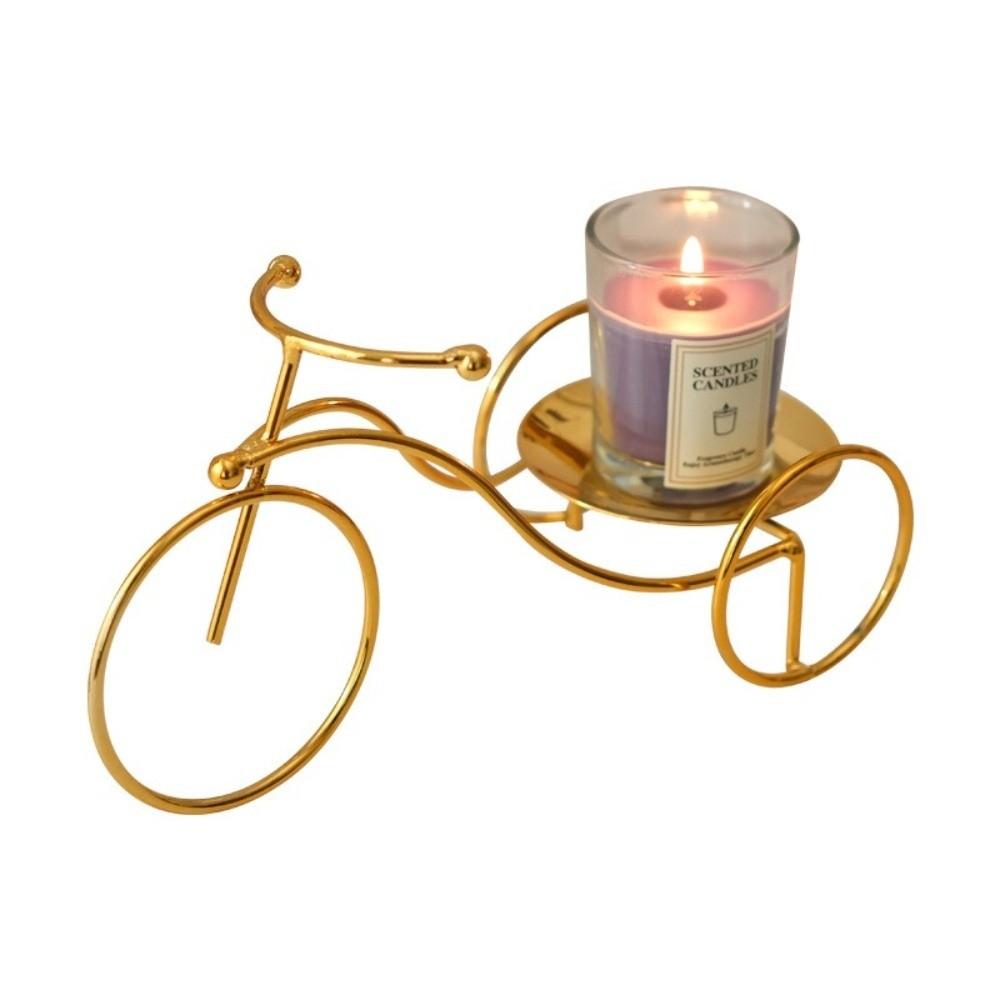 Romantischer Dreirad-Kerzenhalter Goldene Heimdekorationen Kerzenständer Kerzenlicht-Dinner-Requisiten Zimmer Tischdekoration