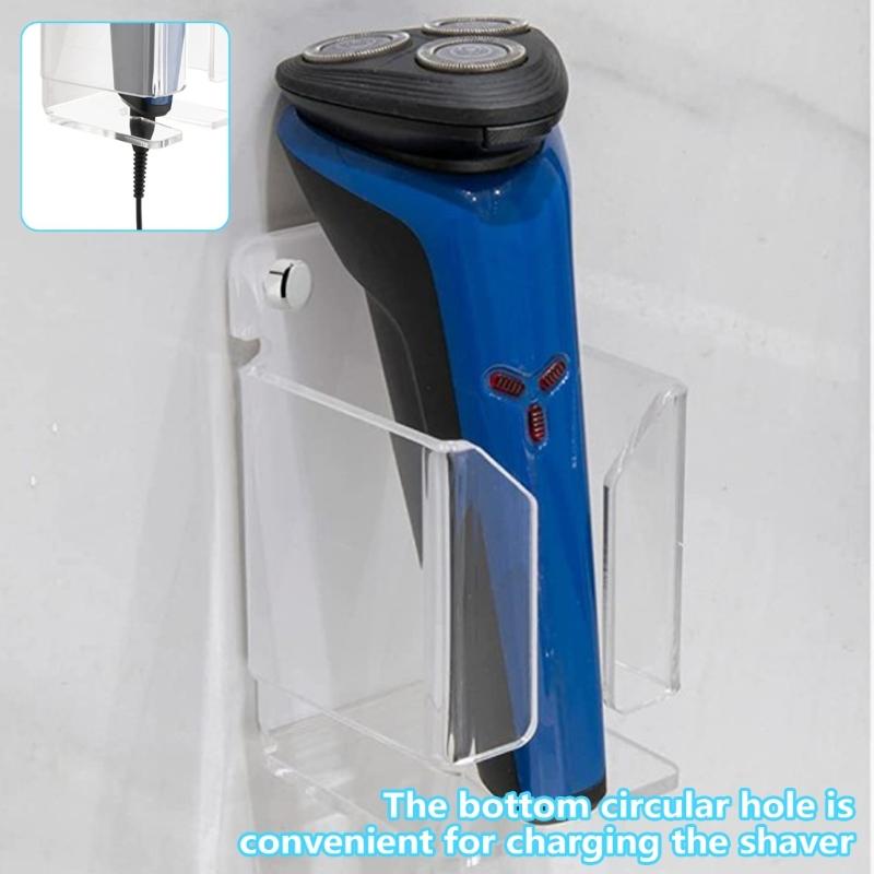 Wall Hanging Acrylic Shaver Storage Rack Acrylic Bathroom Razors Organizers Wall Mounted Space Saving Shaving Tool Shelf