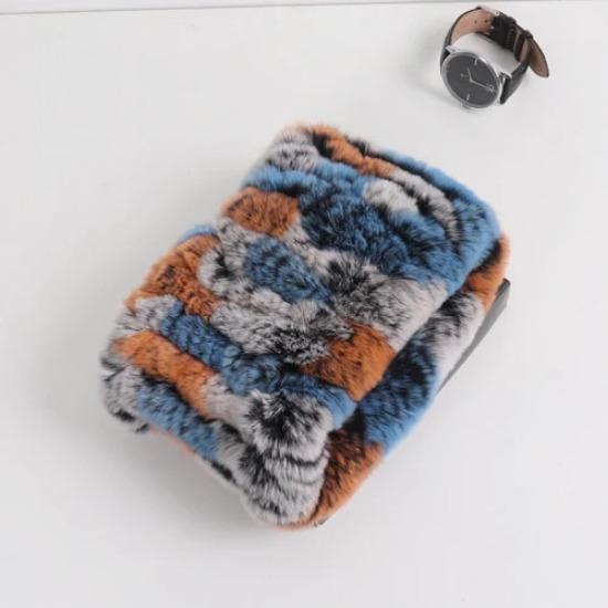 New Fashion Knitted Good Elastic Real Fur Scarf Hat Sets Women Winter Warm Natural Rex Rabbit Fur Scarves Hats Sets