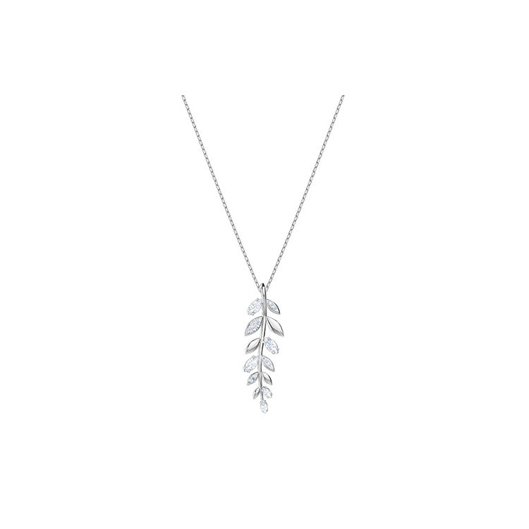 Swarovski Mayfly Leaf Necklace Women necklaces Silver 5423184 Box (Random Color)