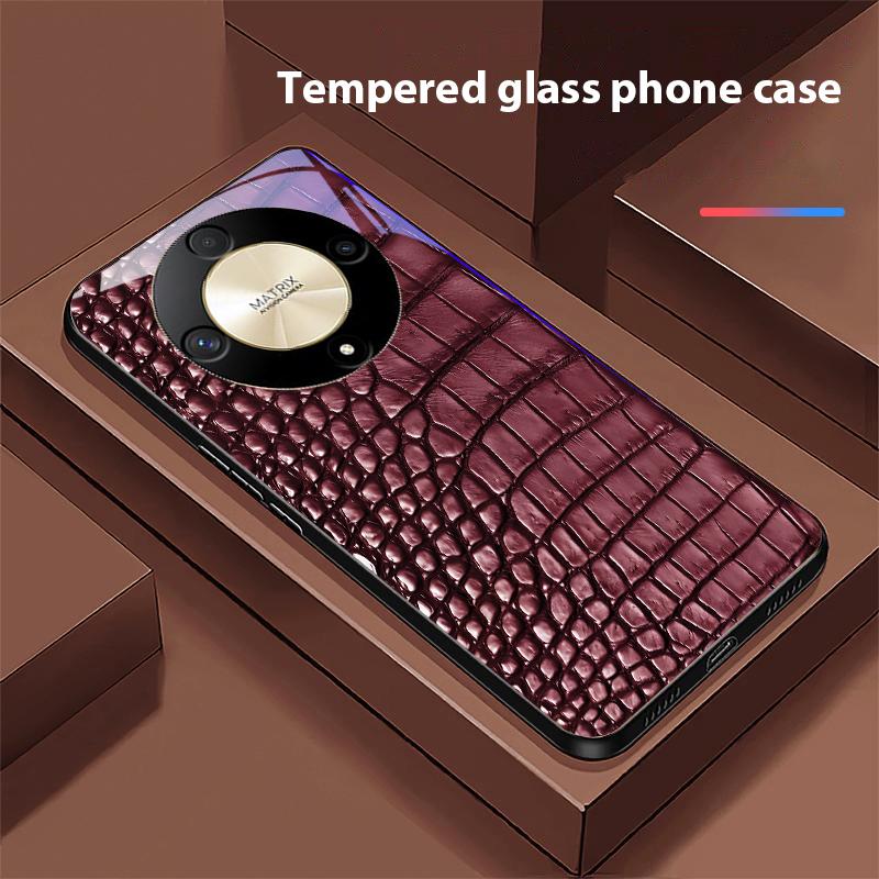 

Зеленая кожаный чехол для телефона Honor Magic 6 50 70 90 Lite X7b 200 Pro Nova 10 Nova 5T X6 P30 Pura 70 Ultra из закаленного стекла For honor X6