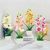 Mehrblütige Künstliche Orchidee Topfpflanzen Phalaenopsis Bonsai Wohnzimmer Ornamente
