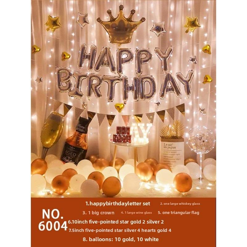 Birthday Aluminum Film Balloon Set Alphanumeric Balloon Set Birthday Party Background Decoration