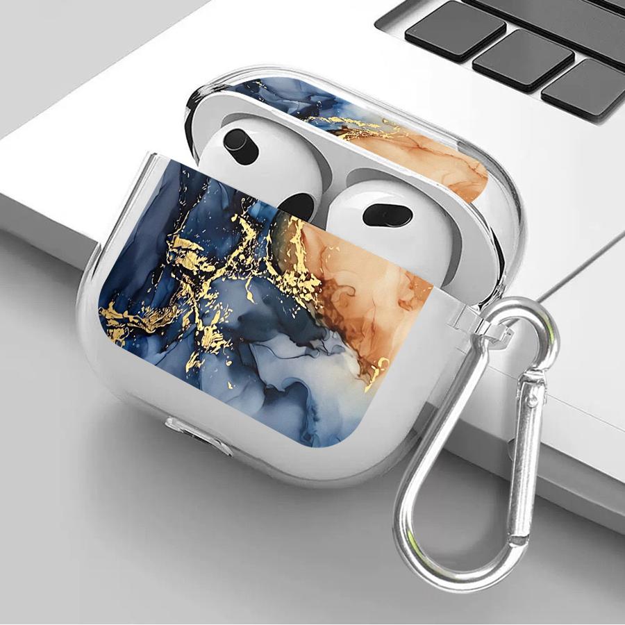 Flower Marble Case For Airpods 1 4 Pro3 3 Pro2 2 Pro Clear Earphone Cases Cover