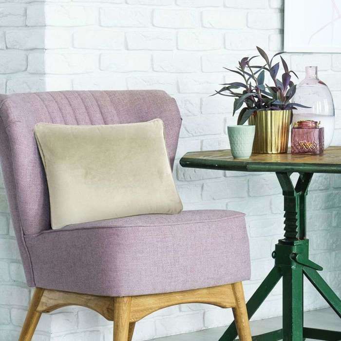 Light Beige Velvet Cushion 60x40