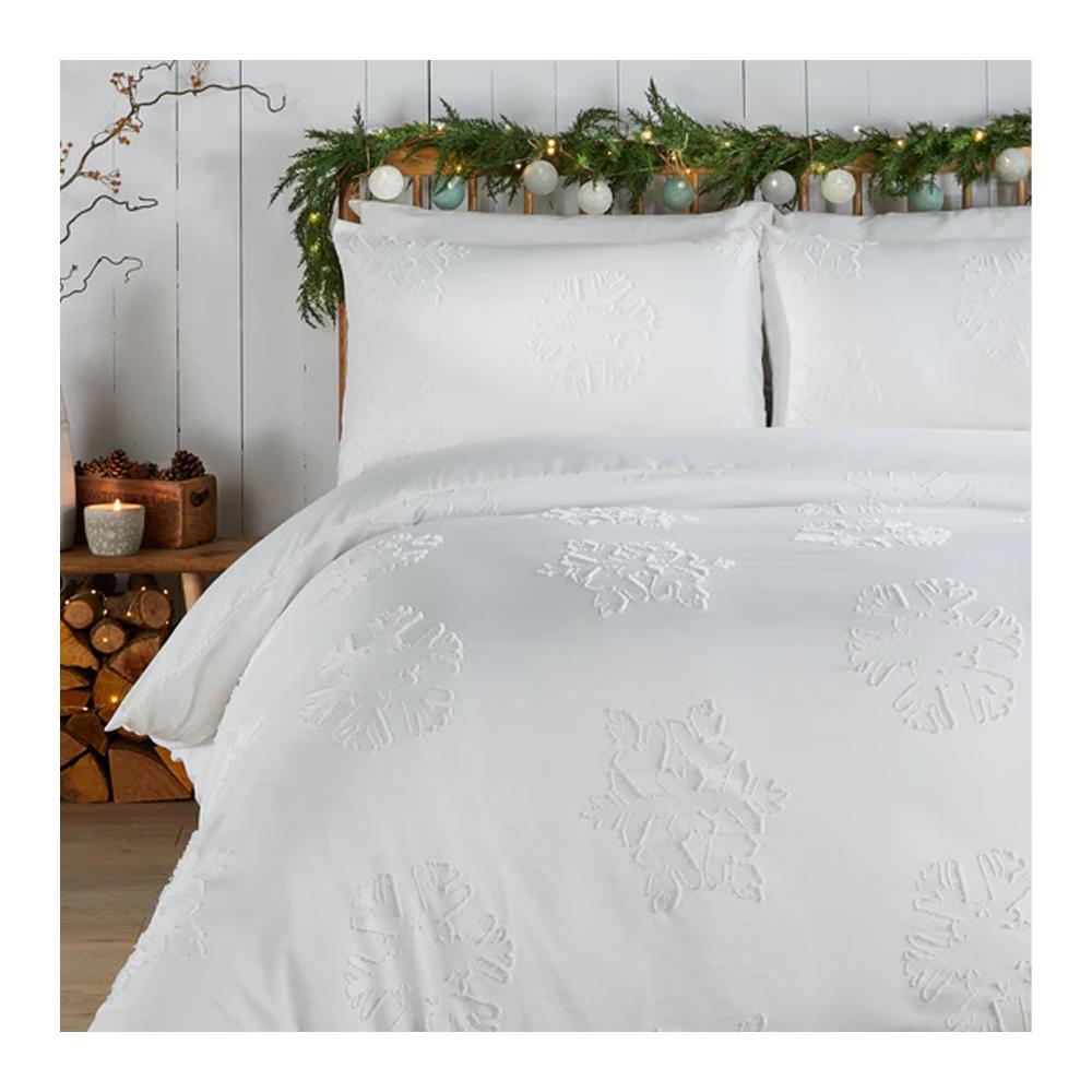 Duvet Day Snow Crystal Reversible Soft Touch Tufted Duvet Cover Set