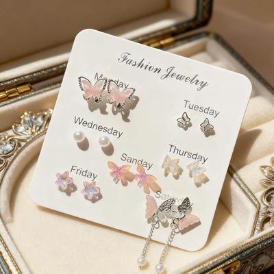 Exquisite Herz- und Schmetterlings-Steckohrringe - Eleganter, hochwertiger und stilvoller Schmuck