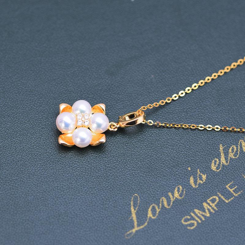 Hochelastische Süßwasserperlen-Anhänger-Halskette, 5-6 mm, mit S925 Silberkette