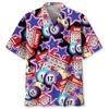 Full Print Mens Retro Bingo Game Hawaiian Shirt New In Summer Short Sleeve Button Up Beach Blouse Casual Men's Aloha Shirt Tops