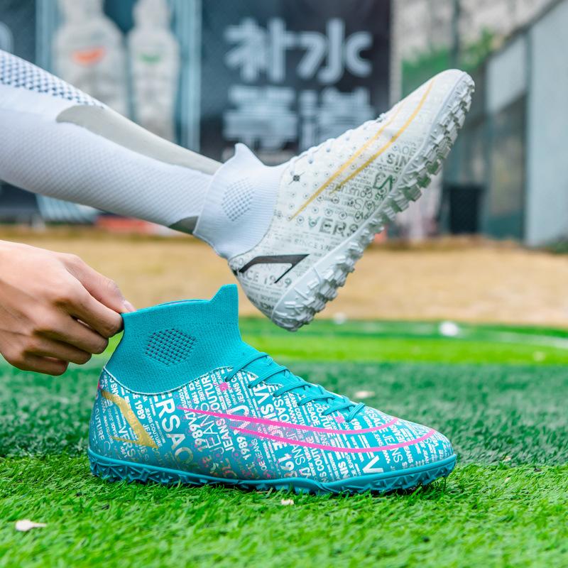 

The latest high-top outdoor football men s long nails artificial turf TF broken nails training sole men s and women s sneakers 45