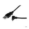 Micro USB - A To Micro B Angled 90° Upwards Cable - 1 M - Black