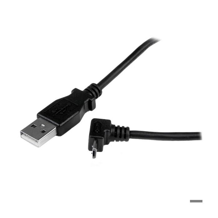 Micro USB - A To Micro B Angled 90° Upwards Cable - 1 M - Black