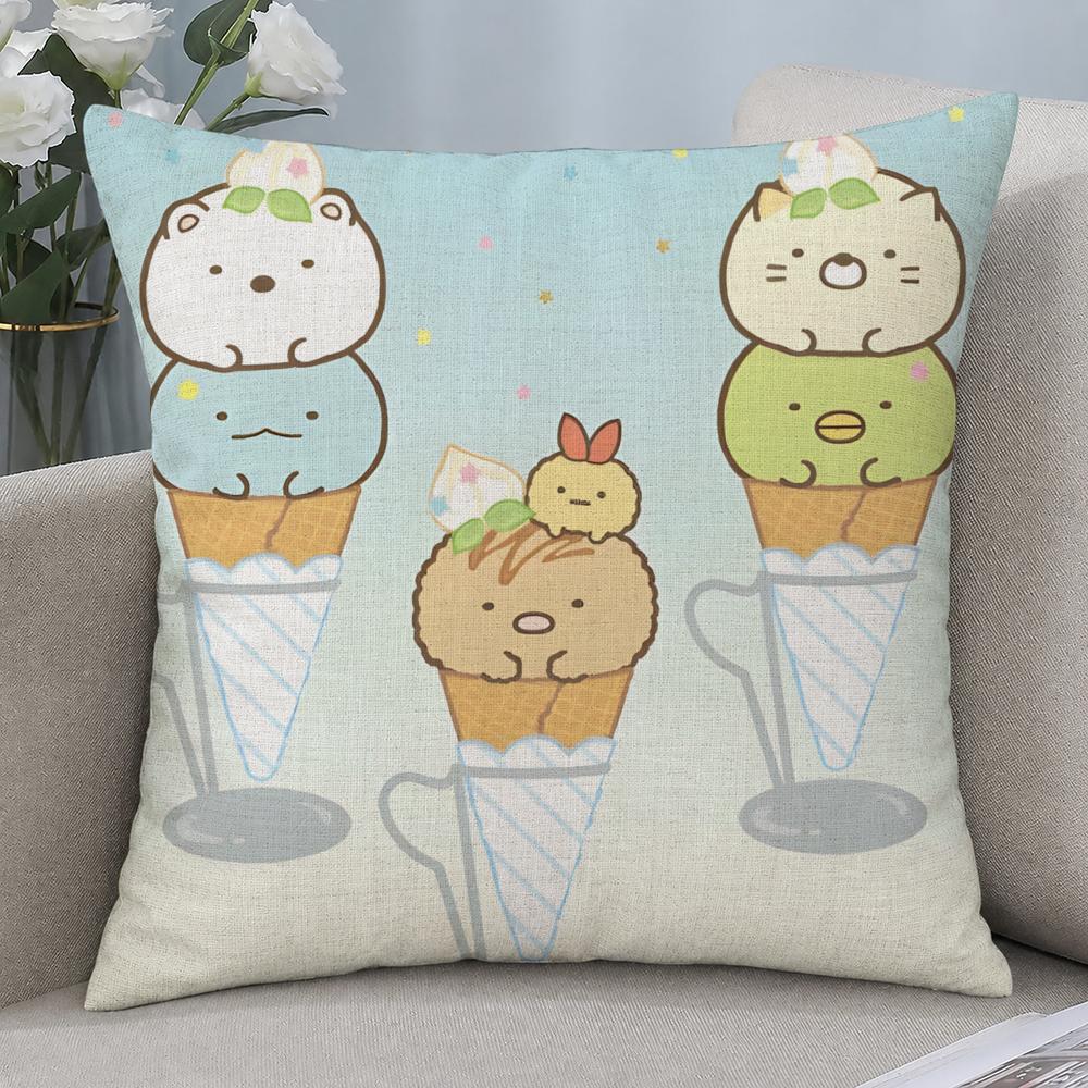 Character Sumikko Gurashi Cushion Cover Cushion Covers Natural Linen Breathable Sofa Bedroom Decor Pillowcase