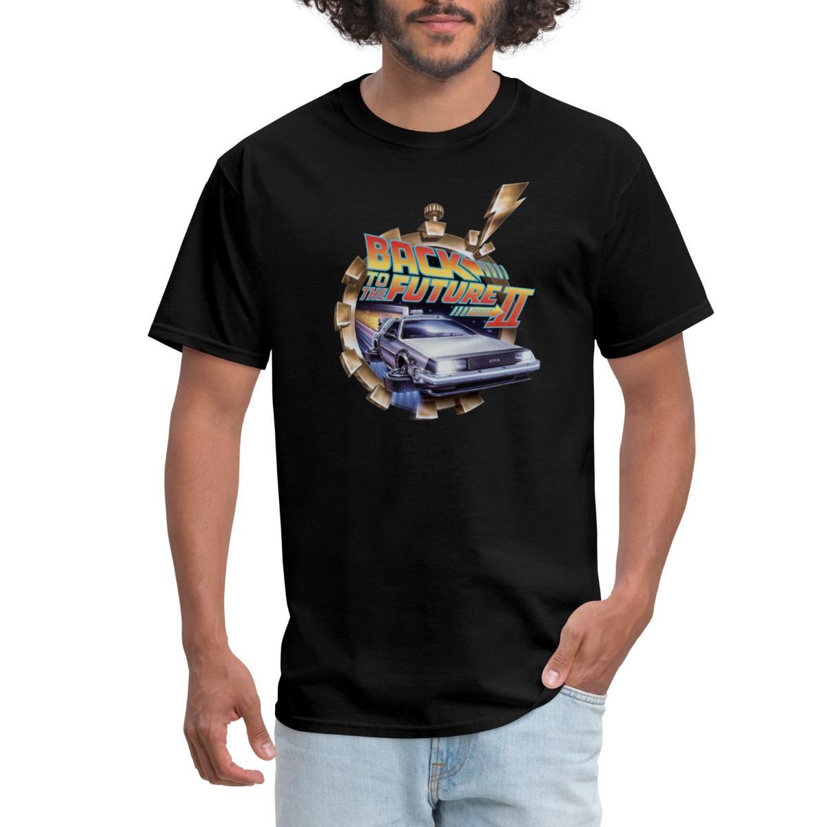 Back To The Future 2 Logo Delorean Time Machine Men s T-Shirt XXXXL