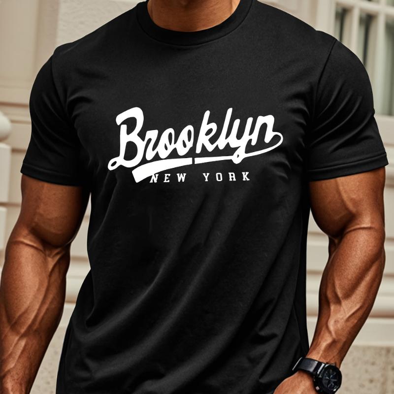 

Brooklyn New York Script T-Shirt,Soft Breathable & Fade-Resistant, Classic Fit for Daily Casual Wear XXL белый