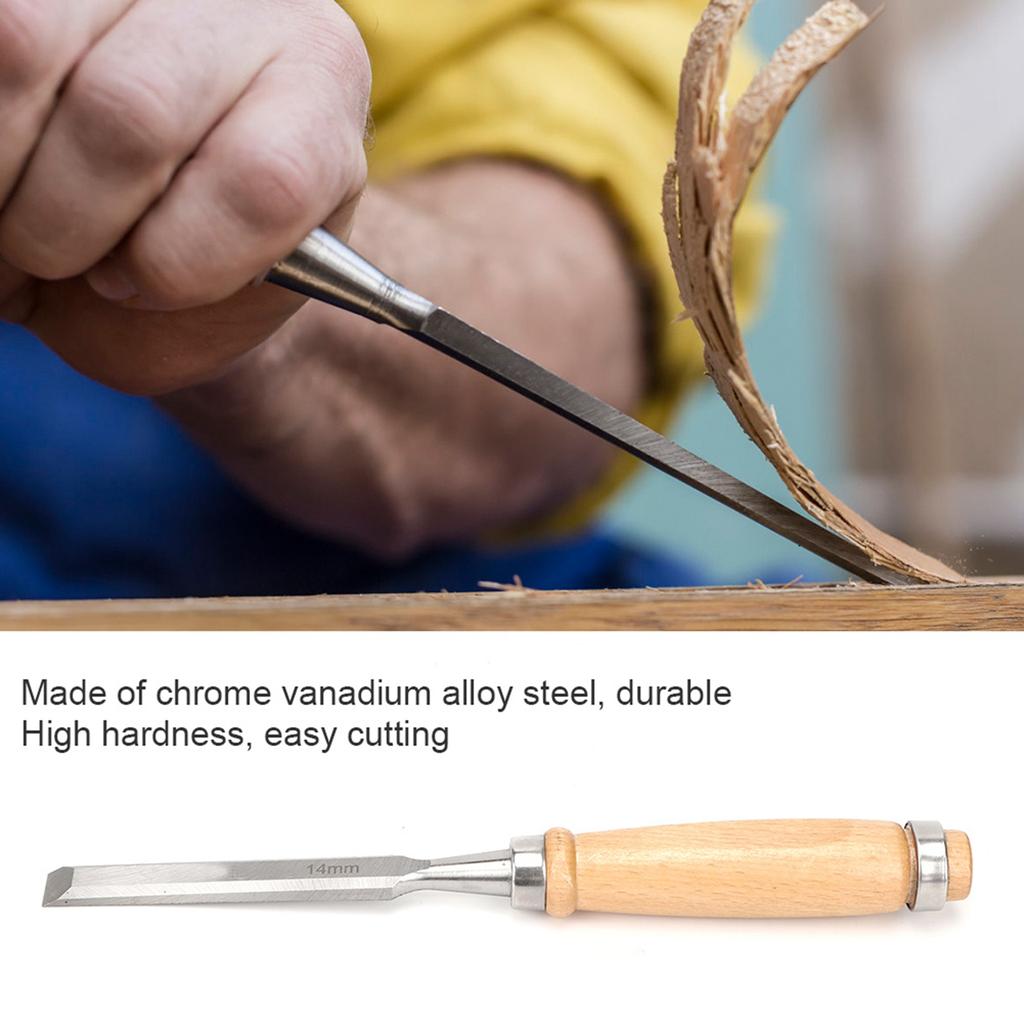 Carpenter Chisel Wooden Handle Steel File Professional Tools for Woodworking Cr V 14mm