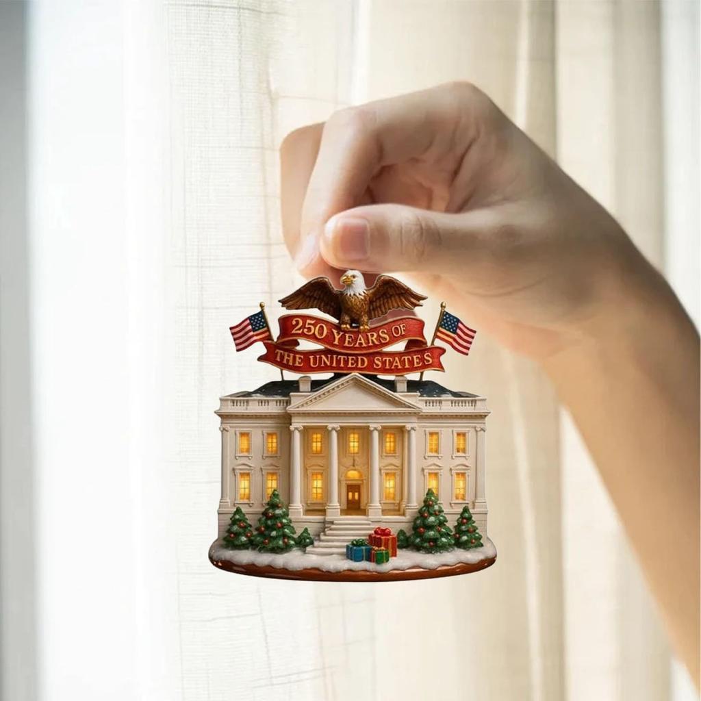 2D US 250th Anniversary Ornament, Patriotic American Bicentennial Decor For Christmas Tree Or Year-Round Display, Collectible Keepsake Gift