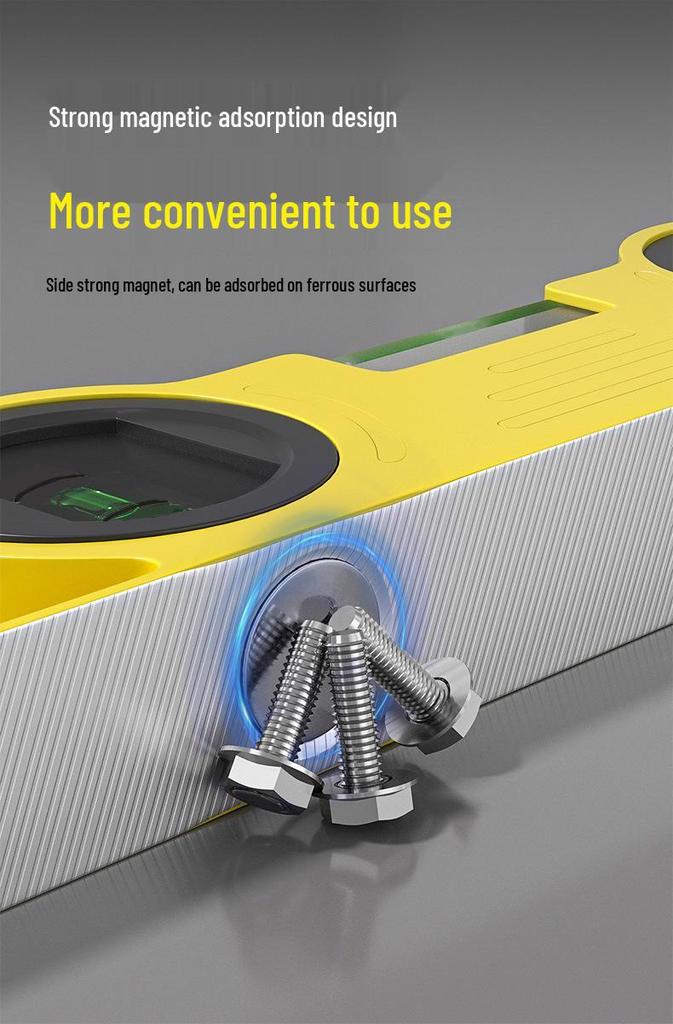 High-Precision Magnetic Torpedo Spirit Level with Ruler, Thickened and Drop-Proof Aluminum Construction