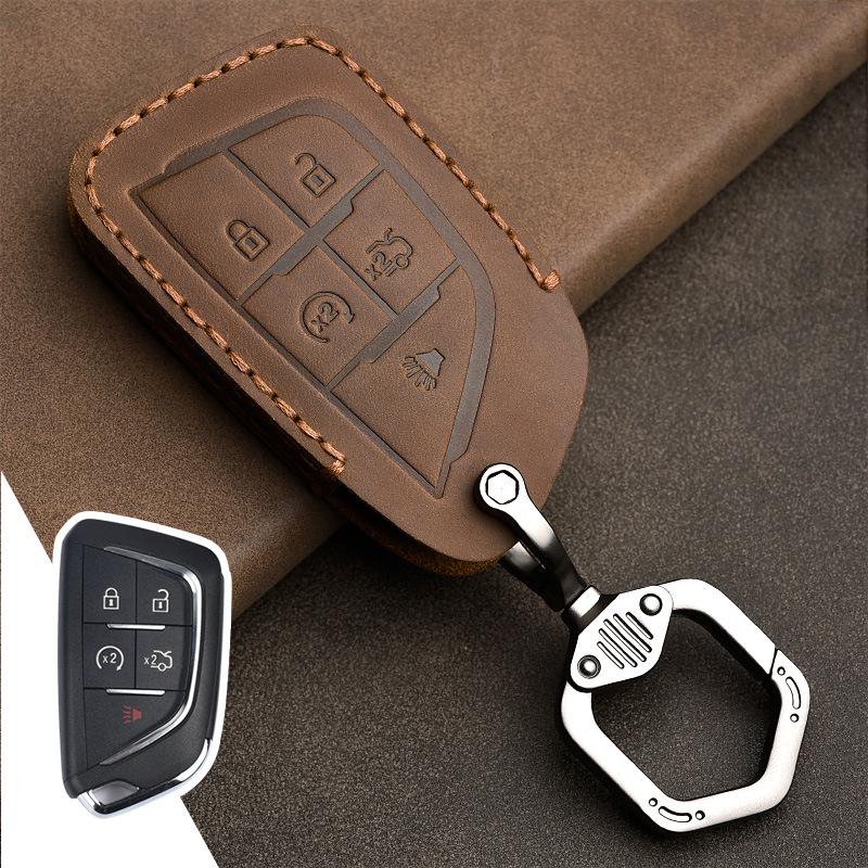 

Genuine Leather Key Shell for Cadillac CT4/CT5 - High-End Car Key Cover