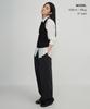 MUSINSA STANDARD WOMAN Women'S High-Waisted Wide Hidden Banding Slacks [Charcoal Gray]