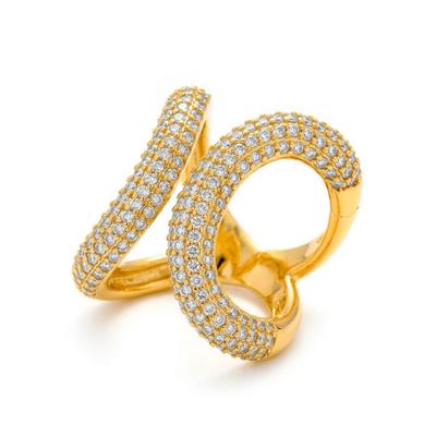 Bague - LUXENTER - Alnis - Or Jaune 18 Carats - Zircone Multicolore - Largeur 25 Mm