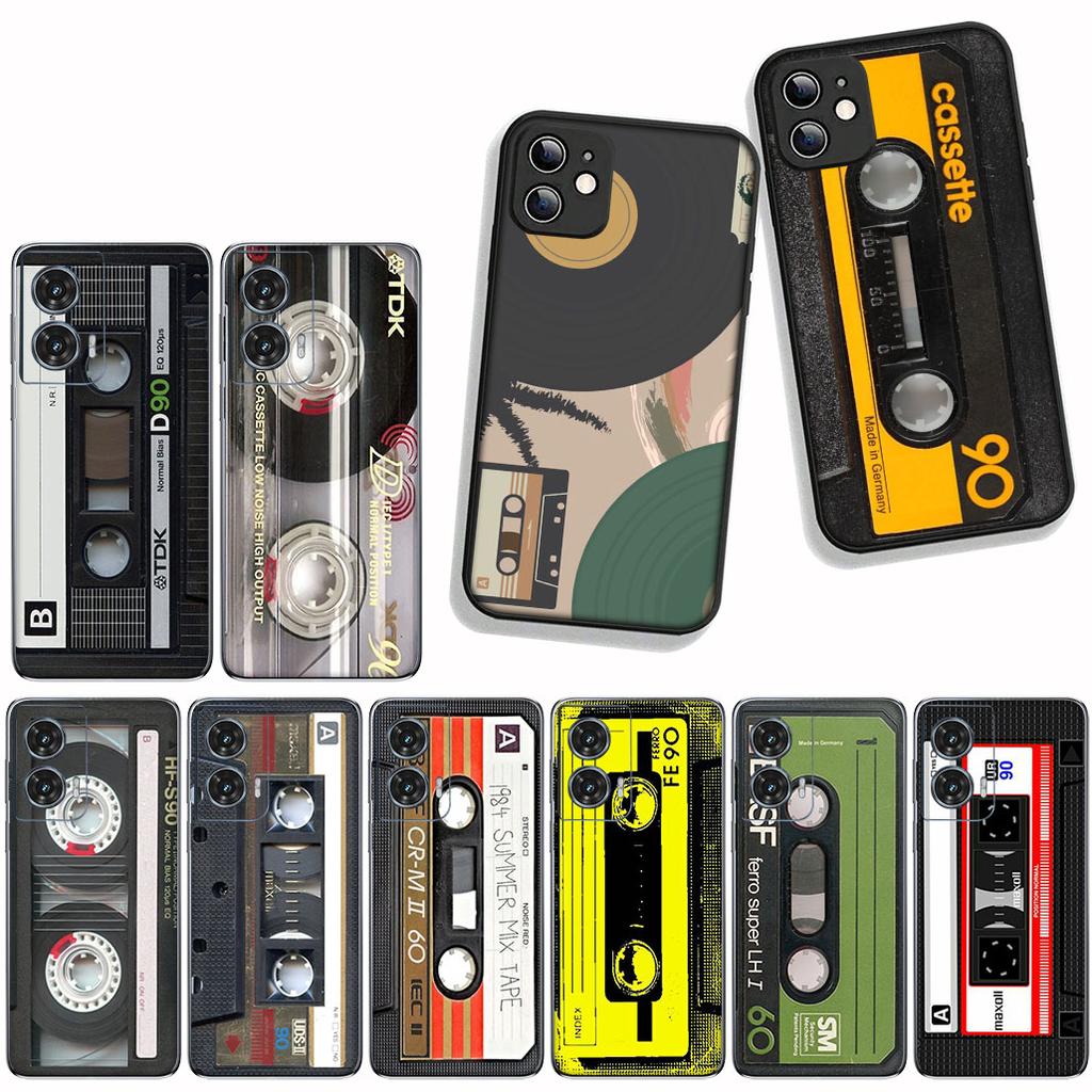 Cover for Motorola Moto Edge 50 30 Fusion 40 neo Ultra Pro G54 G24 G05 G35 G55 G64 G75 G84 G85 Case Cassette Tape Music Retro