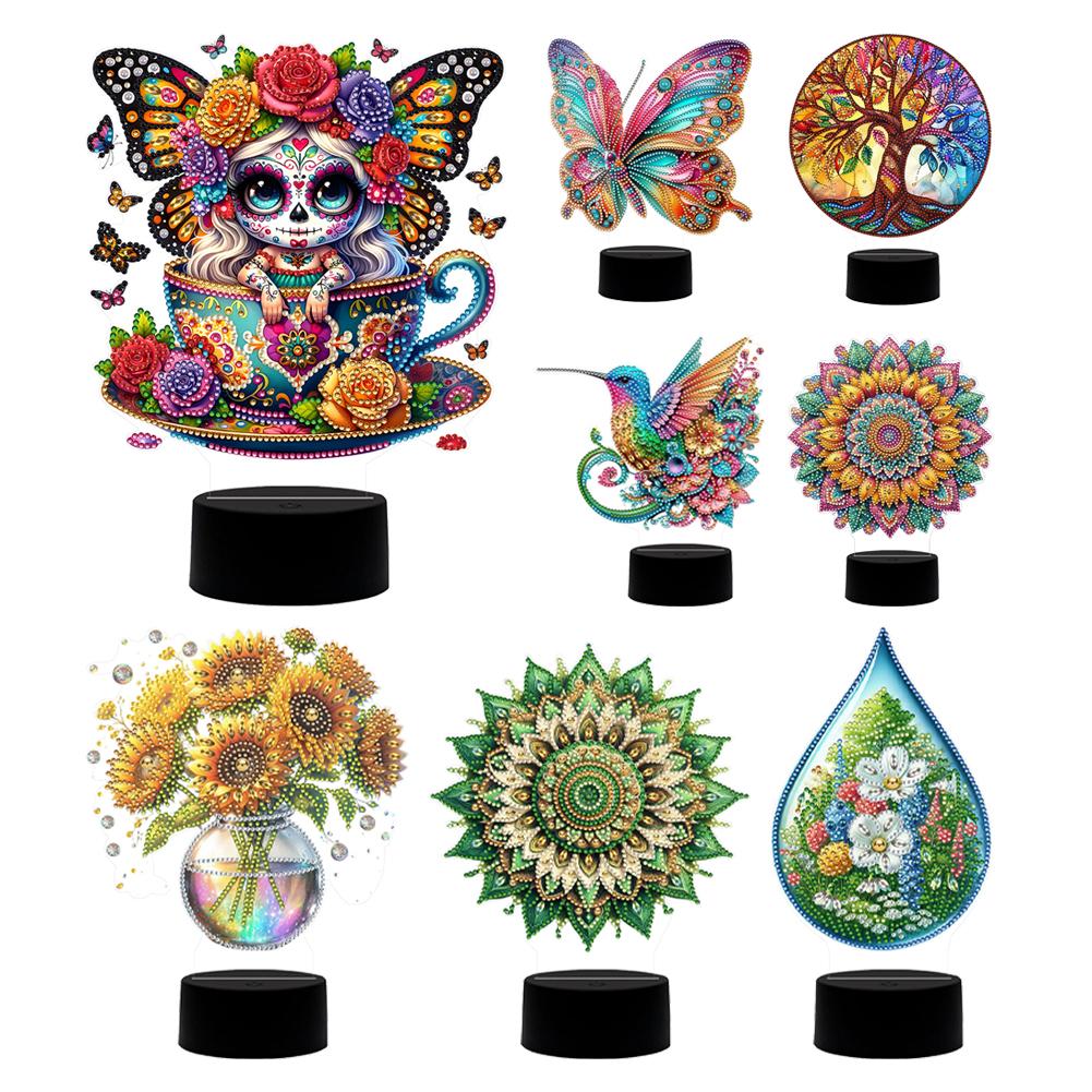 DIY Diamond Painting Night Light with Tools Diamond Painting Table Lamp Diamond Painting Bedside Lamp for Bedroom Decor Gifts