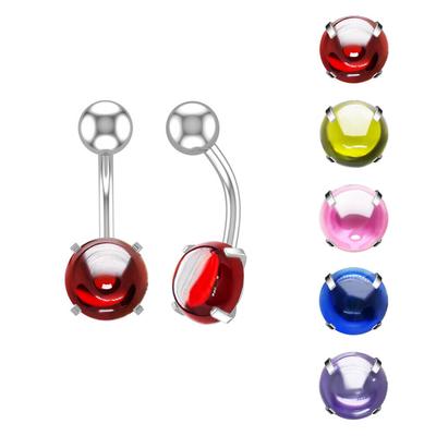 5 Color Belly Bars Navel Button Bar Piercing Jewellery Ring Surgical Steel Crystal Ball
