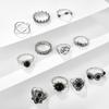 Ring Set Silver Jewelry Gift Retro Punk Boho 02 11 Pcs