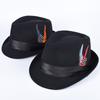 Feathers Fedora Hat Men 2026 Autumn Casual Short Sleeve Fedoras Elegant Gentleman Sombrero Hombre Black British Felt Top Hats