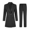 Elegant Long Long Suitable for Casual Office Job Solid Plus Sizes Available [ByFshow] Women's Pantsuit, 2-Piece Set, Jacket, Sleeves, Black, Wear,