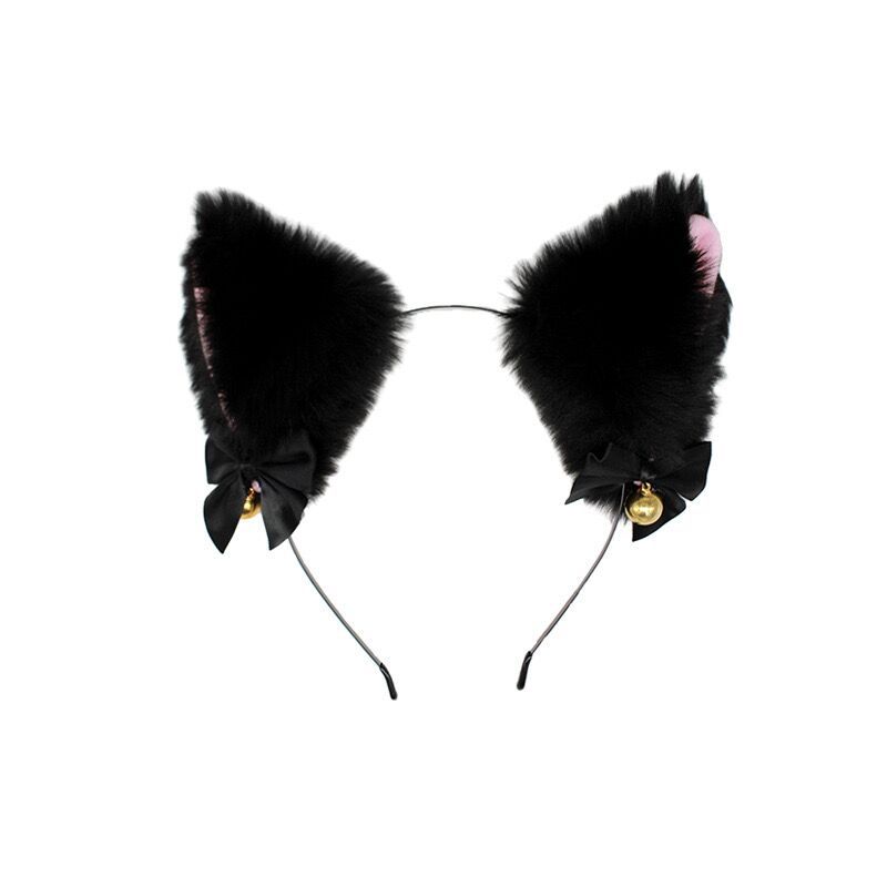 Urocza Pluszowa Opaska na Głowę Kota Kocie Uszy Opaska na Głowę Lisa Uszy Bestii Spinka do Włosów Nakrycie Głowy Damskie Spinka do Włosów Nakrycie Głowy z Dzwoneczkiem