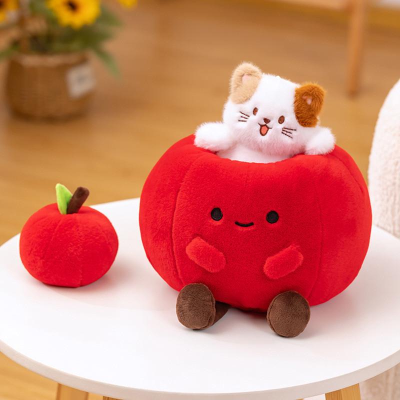 Peluche Creativo a Forma di Mela Tricolore per Gatti per Bambini, Confort e Regalo