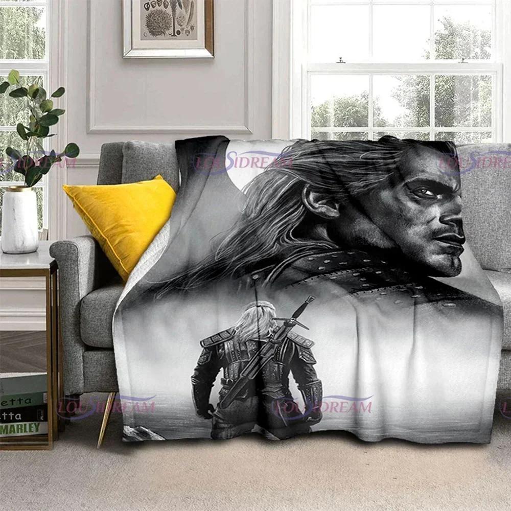 Coperta con Stampa 3D di Lupo Gioco W-Witcher Coperte da Divano per Letti Morbida Calda Coperta Plaid Lupi che Corrono Coperta da Lancio Coperta in Flanella