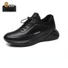 Herren 8cm Innenhöhenerhöhende Schuhe Schwarz Lässige Sportschuhe Leder Elastisch Herren Unsichtbare Erhöhungsschuhe Freizeitsneaker