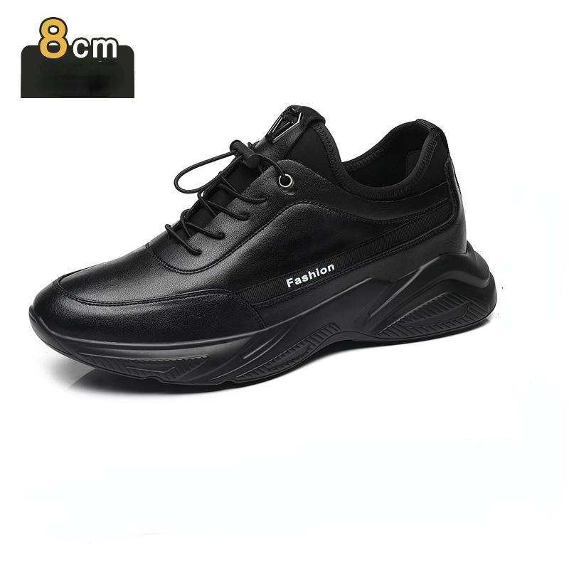 

Мужская обувь, увеличивающая рост, черная повседневная спортивная обувь, кожаная эластичная мужская невидимая обувь, увеличивающая рост, кроссовки для отдыха 40