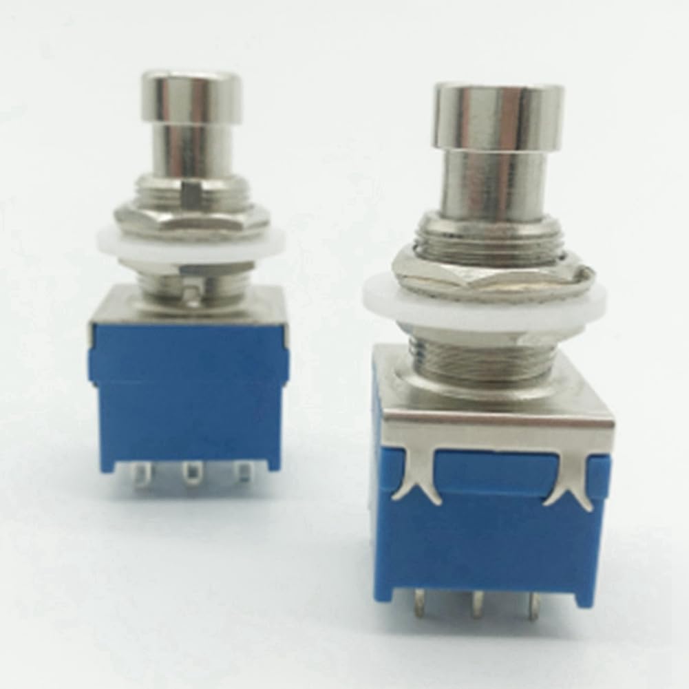 Buerjia 10pcs Guitar Effect Pedal Foot Switch 3PDT Stomp Pedal Switch 9 Pin Lock Push Button Foot Switch