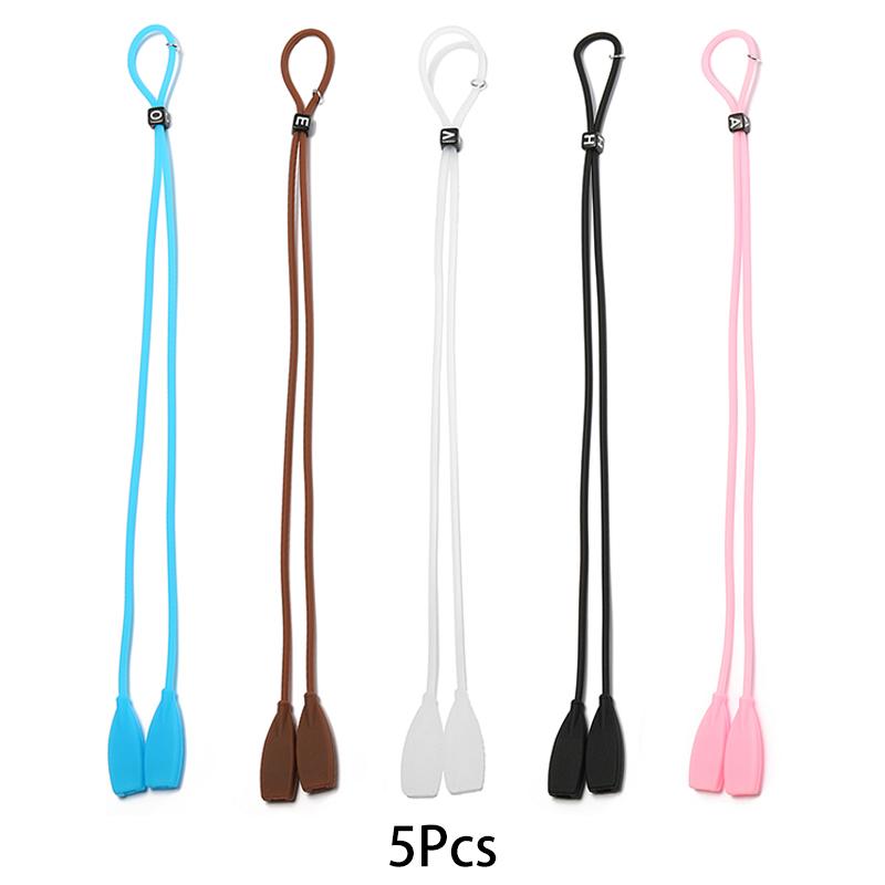 5 Pieces Per Set Adjustable Elastic Glasses Strap Soft Anti-slip Silicone Eyeglasses Rope High Quality Eyewear Lanyards