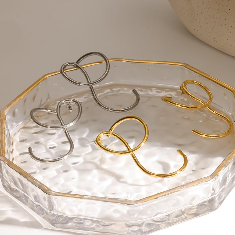 Orecchini Geometrici in Acciaio al Titanio per Donna con Finitura Oro PVD Gioielli alla Moda