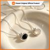 Silver Necklace Ladies Elegant Chain Necklace Fashion Apple Shape White Sthone Sterling Silver Jewelry Round Necklace