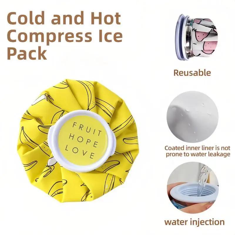 Cute Cartoon Reusable Hot Cold Bag Leakproof Flexible Ice Pack Hot Water Bottle for Heat  Cold Pain Relief Therapy