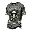 Men's Casual Short Sleeve Neck T-Shirt with Halloween Print Lightweight Breathable