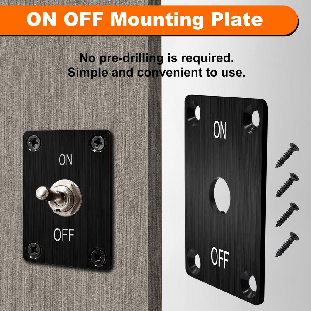 Weideer Toggle Switch 12V 30A Heavy Duty Waterproof Toggle Switch ON/Off 2 Pin 2 Position SPST with Mounting Panel Waterproof Cap for Auto Car Marine
