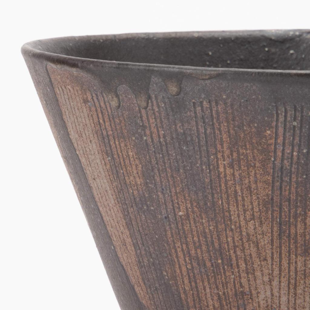 Shigaraki Ware Hechimon Bowl, Rust-smoked Finish, MR-3-3481