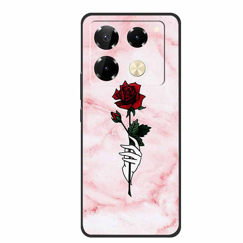 For Infinix Note 40 Pro 5G Case TPU Soft Silicone Cover Phone Cases for Infinix Note 40 40pro 4G Flowers Lovely Coque Fundas