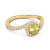 Lemon Quartz Halo Twist Pave Band Ring - 925 Sterling Silver Gold Vermeil