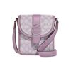 Lonnie 15 Classic Old Flower All Over Print Fabric and Cow Leather Small Square Bag Shoulder Crossbody Bag Small Size Women's Lilac Purple