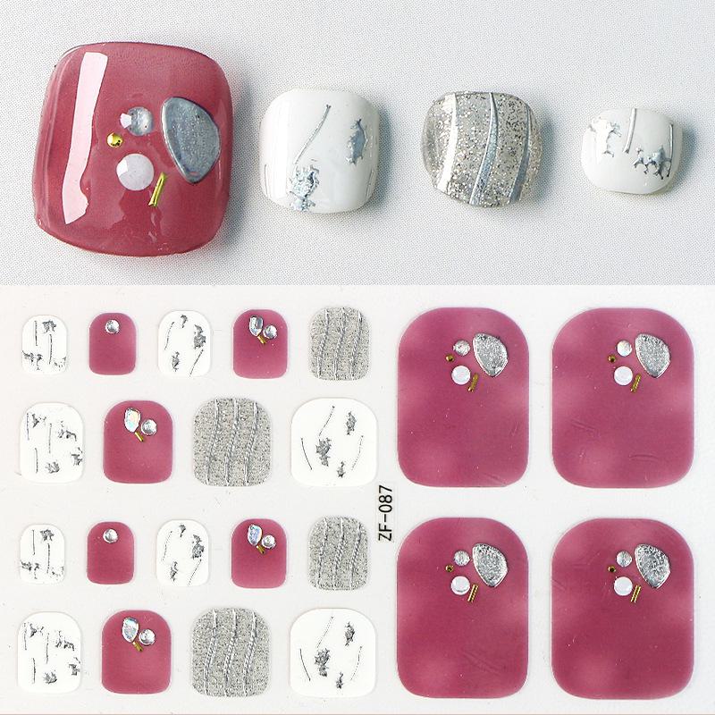 3D Αυτοκόλλητα Νυχιών με Μοτίβο Διαμαντιού: Αδιάβροχο, Μακράς Διάρκειας, Λευκαντικό για Πόδια