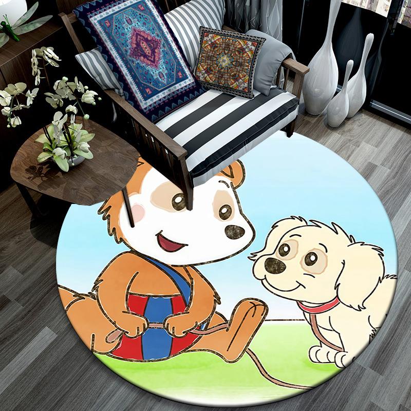 Bobo Siebenschläfer Round Area Rug,Carpet Rug for Living Room Bedroom Sofa Playroom Decor,Non-slip Floor Mat