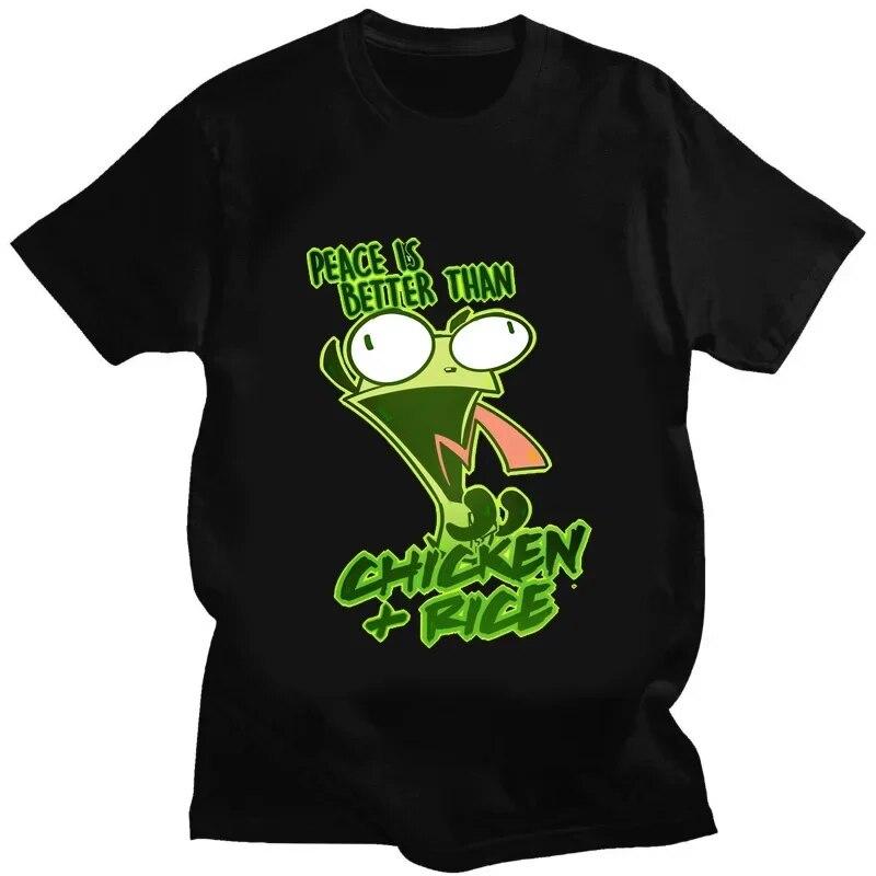 Kawaii Invader Zim Graphic TShirt Happy Hug Ready Zim Image Cute Cartoon T Shirt Unisex Women Retro T Shirt Oversized T Shirt